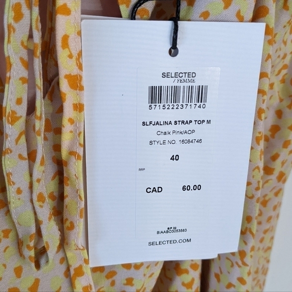 SELECTED femme SLFJALINA STRAP TOP size 14 40 @v - Picture 5 of 8